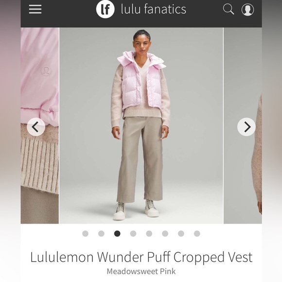 Lululemon Wunder Puff Cropped Vest in Meadowsweet Pink Size 6 - Picture 1 of 8